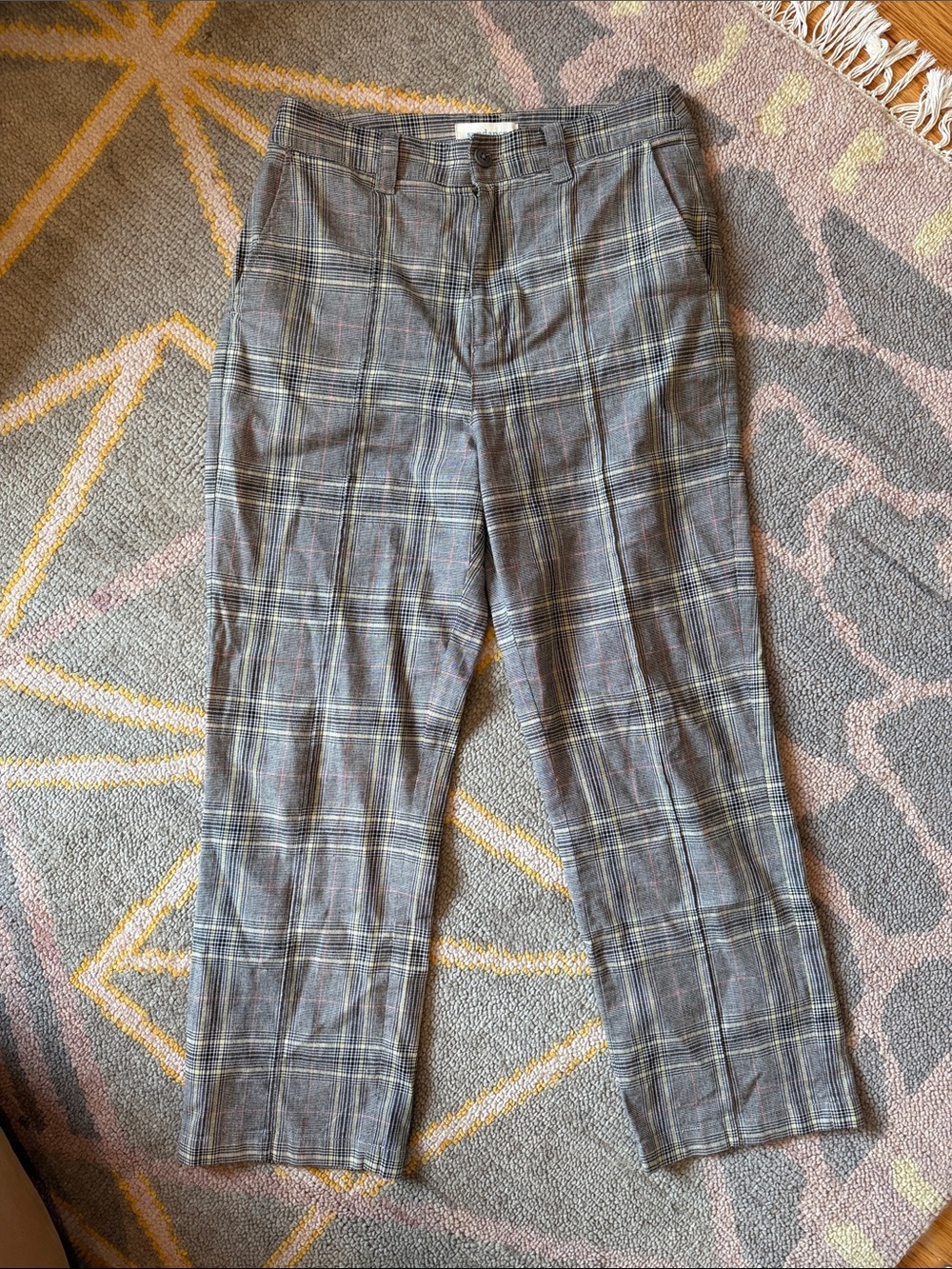 Sundance Gray/yellow/red Plaid Trousers